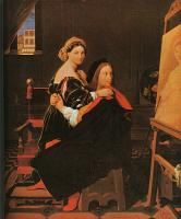 Ingres, Jean Auguste Dominique - Raphael and the Fornarina